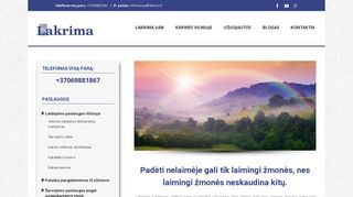 Lakrima, UAB webpage